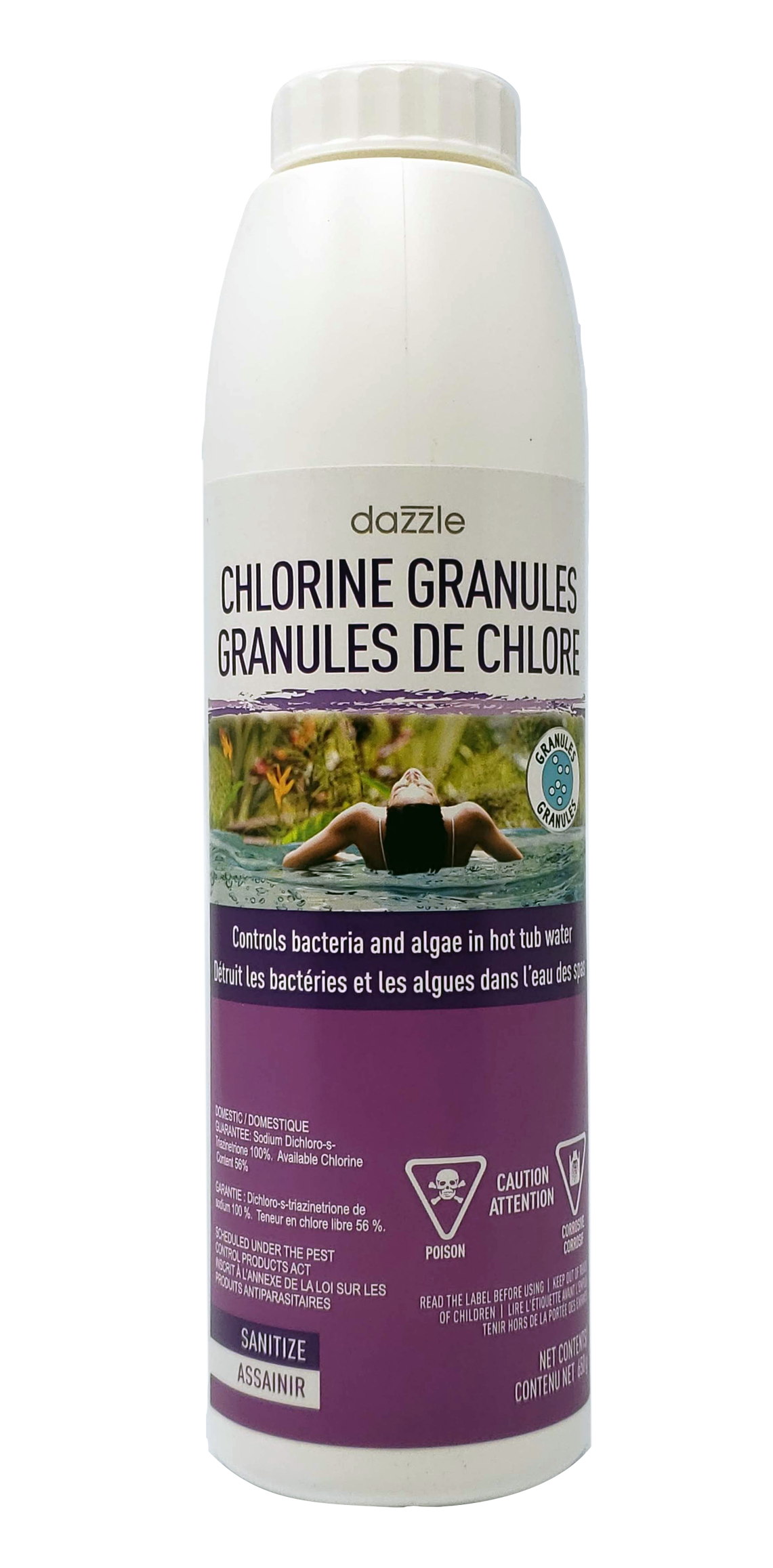 Dazzle Stabilized Chlorine Granules (650gm) (P/N: DAZ08301)