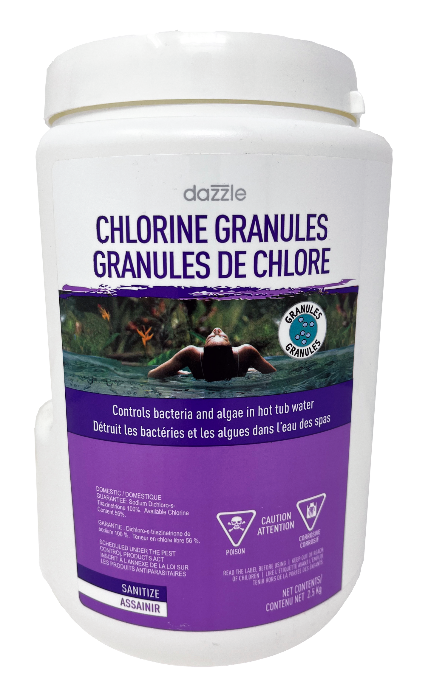 Dazzle Stabilized Chlorine Granules (2.5kg) (P/N: DAZ08302)