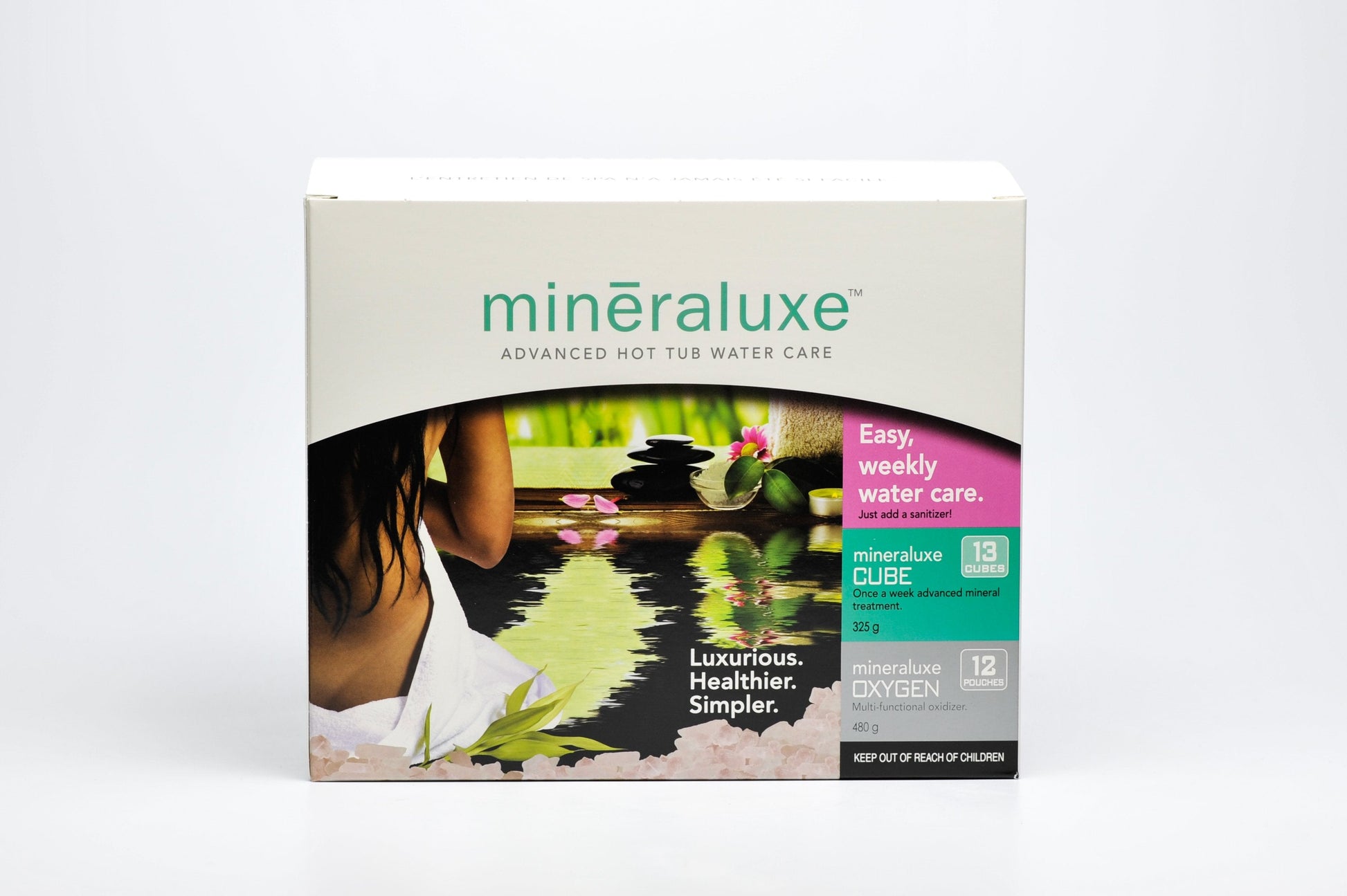 Hot Tub Chemicals - Mineraluxe Cubes And Oxygen: Have It Your Way Duo Pack (Once A Week Easy Spa Care Kit)